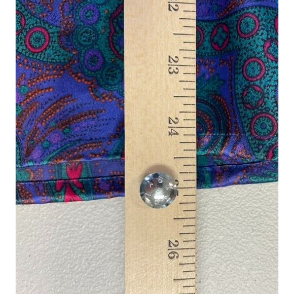 Vintage 80s Nicola Button Up Top Blouse Womens Size 10 Purple Paisley Print - Picture 8 of 9